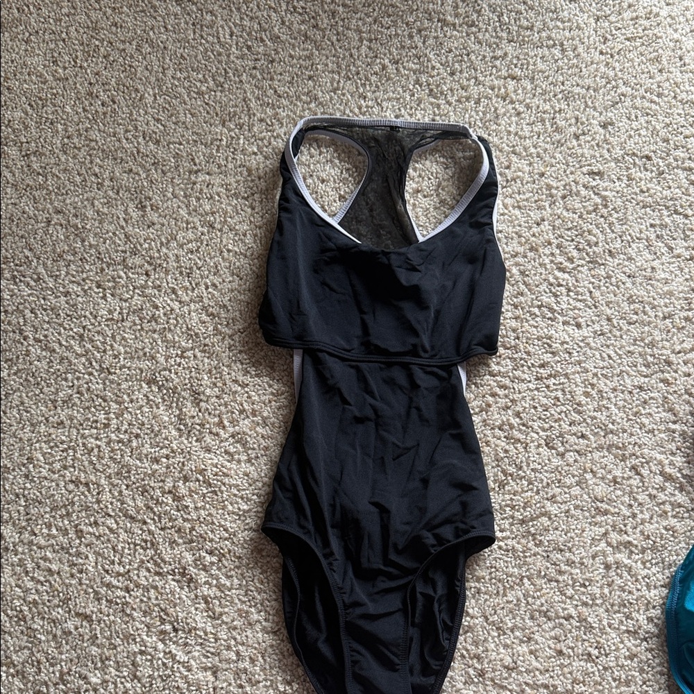 Mariia Black and Lilac Cut out Leotard